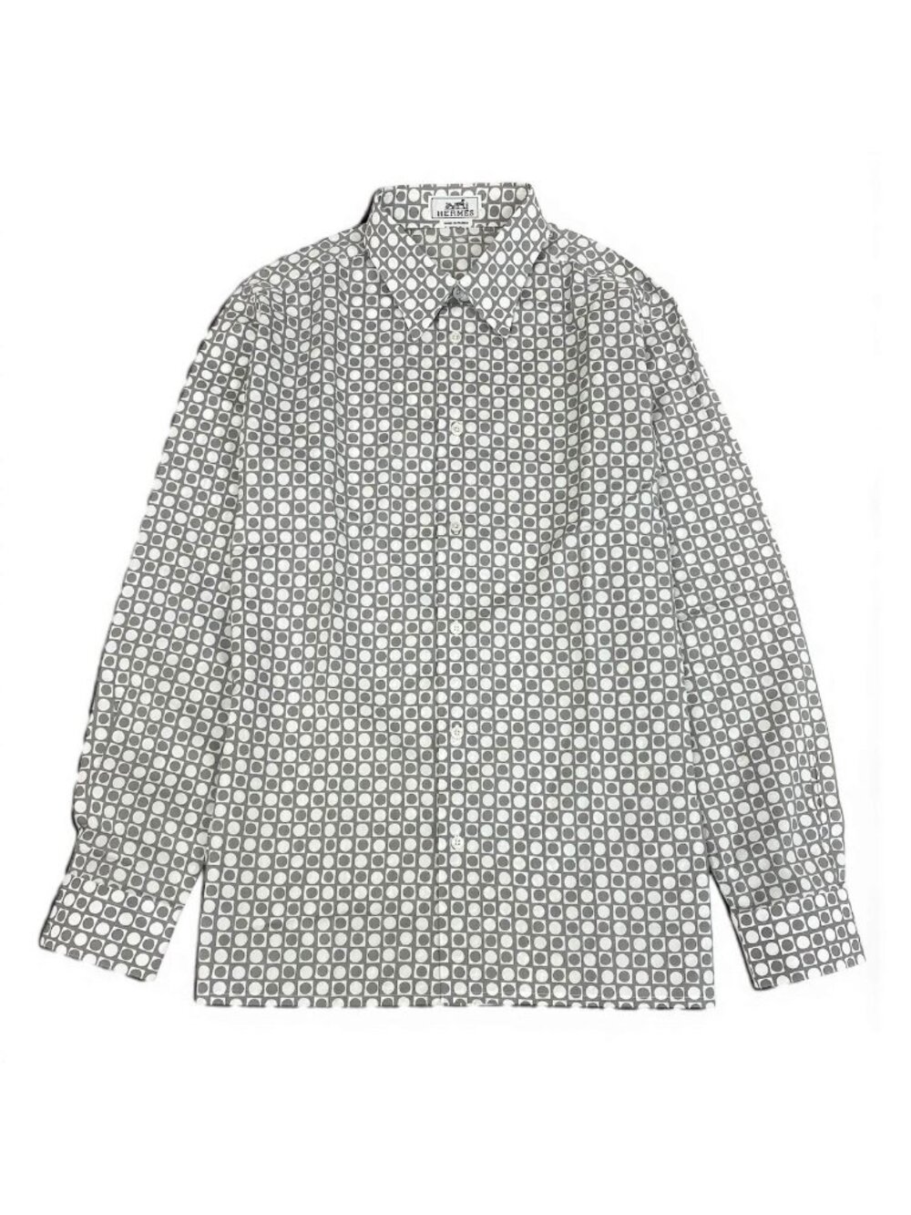 Hermes Long Sleeve Down Jacket Button Shirt Cotton Series All Over Pattern 41 - Picture 2 of 9
